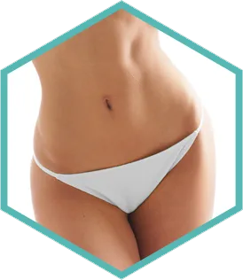 Morpheus8 skin remodelling London - hexagon crop of the abdomen treatment area Hexagon crop of the abdomen treatment area for Morpheus8 skin remodelling in London